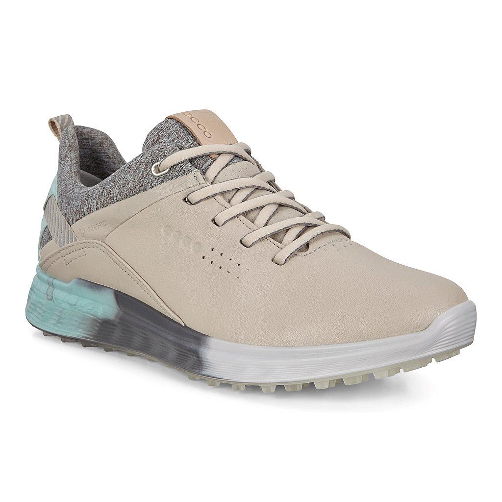 Ecco Golf S-Three Womens Golf Shoes Beige Sales - India UWV-850623